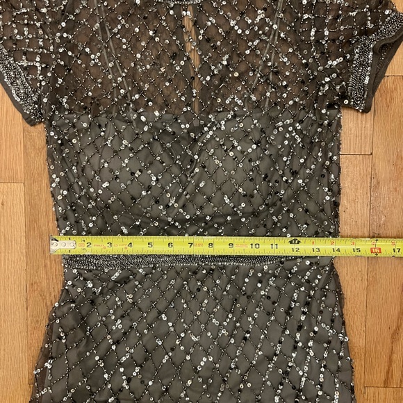 Adrianna Papell Gray Beaded Dress - Picture 9 of 15